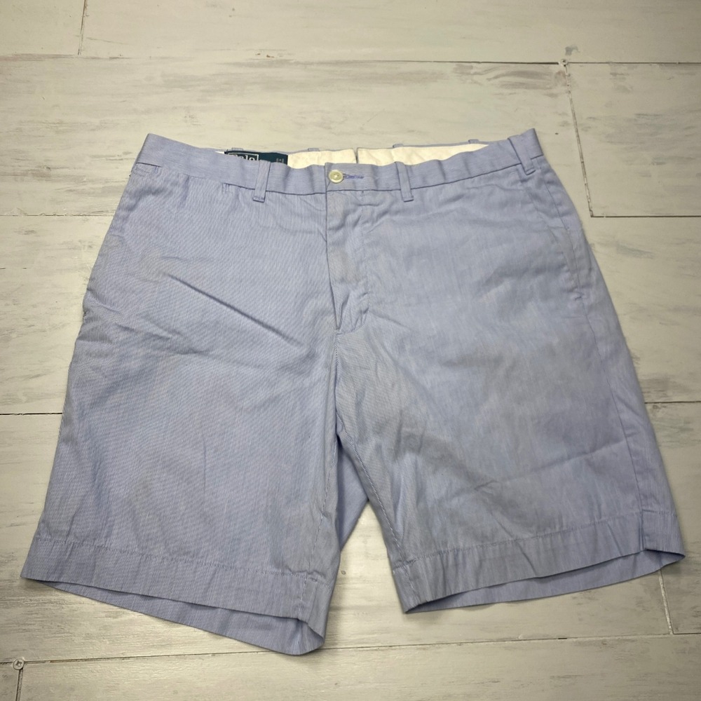 Polo Ralph Lauren Slim GI Fit Shorts Mens 34 Blue White Stripe Cotton Prep